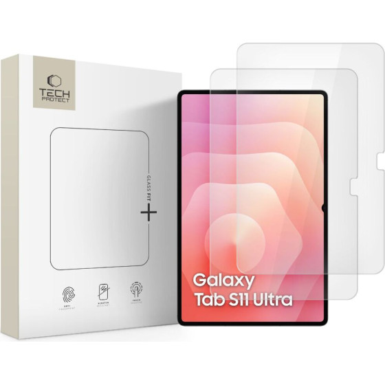 Tech-Protect Glass Fit+ 2-Pack Tempered Glass For Samsung Galaxy Tab S8 Ultra / S9 Ultra / S10 Ultra / S11 Ultra 14.6 - Transparent - (28687-0)