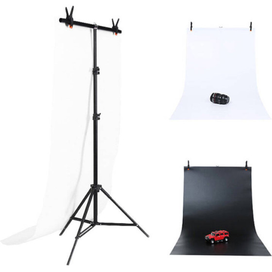 Puluz Photo Studio Background Support 70x200cm + Backdrops 2 Pcs - (DCA0976)