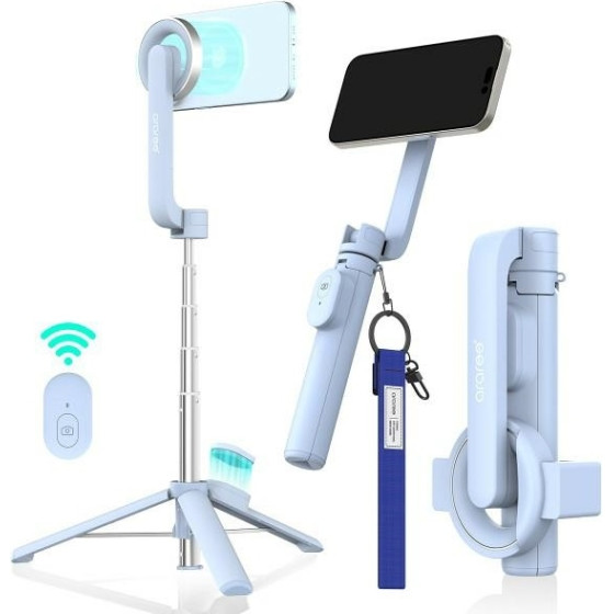 Araree Selfie Stick Bluetooth Magfie Pod blue MagSafe Tripod - (AR60-01727C)