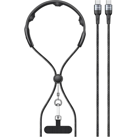 USAMS Cable SJ759 U89 100W Fast Charging with massager black - (SJ759USB01)