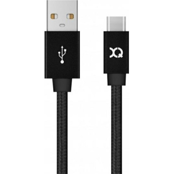 Xqisit cable Cotton USB C 3.0 black 1.8m - (27749)