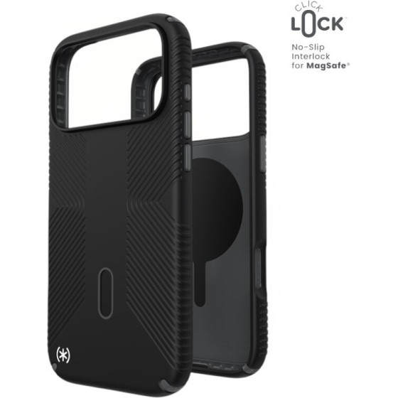 Speck Presidio2 Grip ClickLock & MagSafe - Case iPhone 17 Pro Max (Black / Slate Grey / White) - (150986-D143)