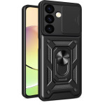 Hurtel Hybrid Armor Camshield armored case for Samsung Galaxy A25 with camera cover - black 9145576285183 - (Hybrid Armor Camshield Samsung A25 Black)