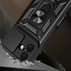Hurtel Hybrid Armor Camshield iPhone 17 Case with Stand and Camera Cover - Black - (Hybrid Armor Camshield Black iPhone 17)