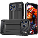 Hurtel Hybrid Armor Case for iPhone 17 Pro - Black - (Hybrid Armor Black iPhone 17 Pro)