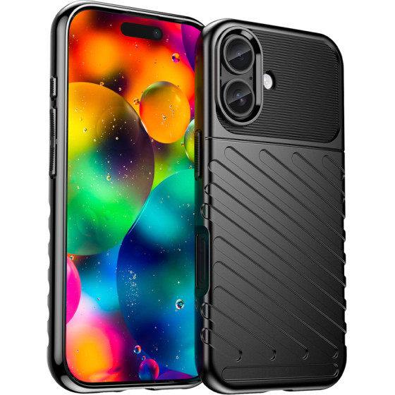 Hurtel Thunder Case for iPhone 17 - Black - (Thunder Case Black iPhone 17)