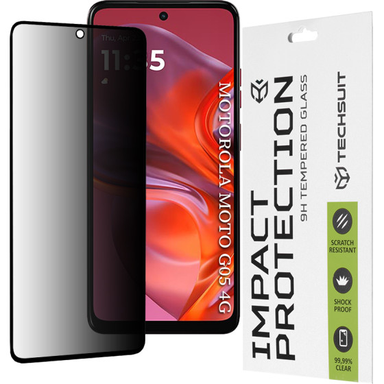 Techsuit - 111D Privacy Full Glue - Motorola Moto G05 / E15 - Black