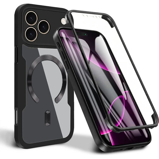 Techsuit - ColorVerse 360 MagSafe Series + Screen Protector - iPhone 17 Pro - Black