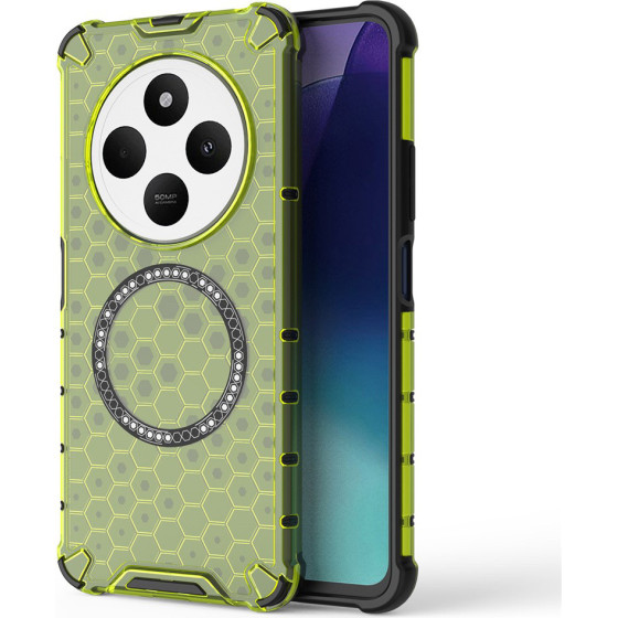 Techsuit - HoneyComb Shield MagSafe - Xiaomi Redmi 14C / Poco C75 - Lime Green