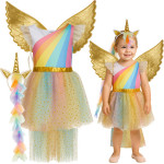 Kruzzel 3-piece unicorn costume 110-116cm 26676 - (18387-0)