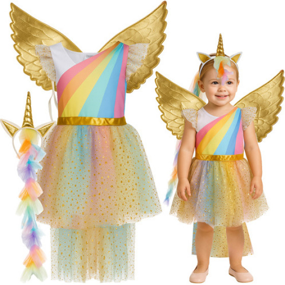 Kruzzel 3-piece unicorn costume 110-116cm 26676 - (18387-0)