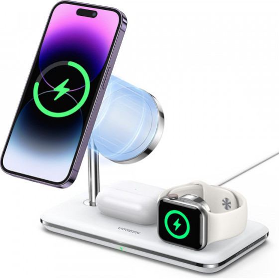UGREEN Wireless Charger CD278 3in1, 25W, 1.67A, White