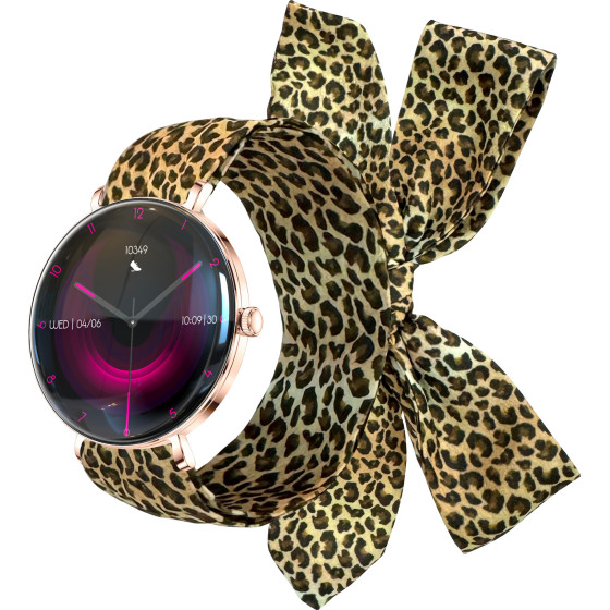Forever Smartwatch SB-370 Rose Gold - Leopard Print