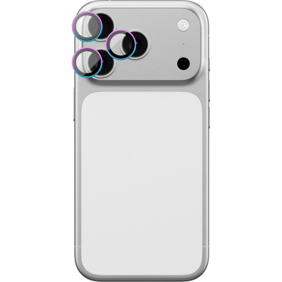 AmazingThing Lens Glass For Iphone 17 Pro / Pro Max With Rainbow Aluminum Frame - (IP17CAM3RGLA)