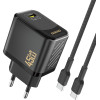 Dudao A28C 45W Gan Wall Charger + USB-C Cable - Black - (A28C_Black)