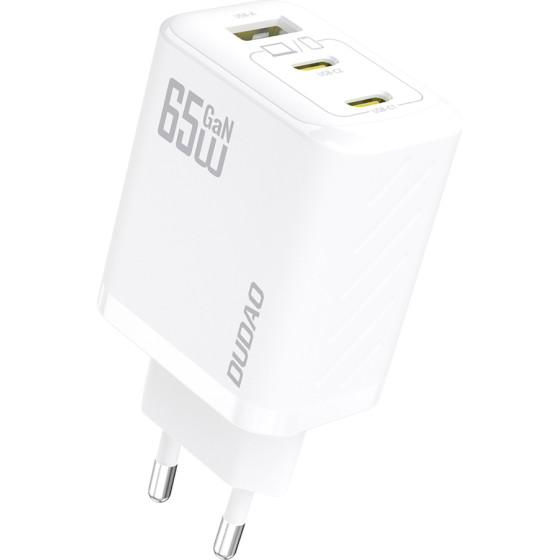Dudao A29 65W Gan Wall Charger 2 x USB-C + 1 x USB-A - White - (A29-white)