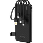 Dudao K11 10000mAh Powerbank With Built-In Cables - Black - (K11_Black)