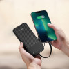 Dudao K11 10000mAh Powerbank With Built-In Cables - Black - (K11_Black)