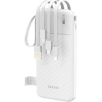 Dudao K11 10000mAh Powerbank With Built-In Cables - White - (K11_White)