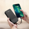 Dudao K11 Pro 20000mAh Powerbank With Built-In Cables - Black - (K11PRO_Black)
