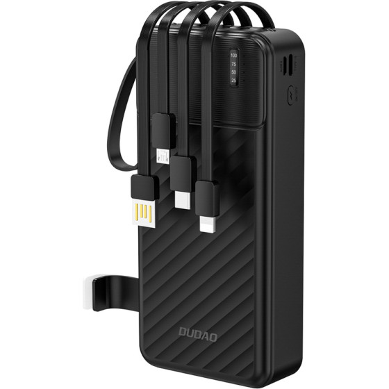 Dudao K11 Pro 20000mAh Powerbank With Built-In Cables - Black - (K11PRO_Black)
