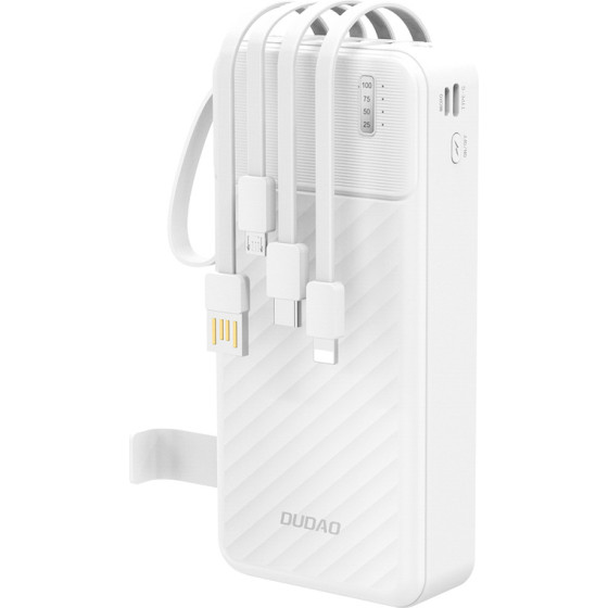 Dudao K11 Pro 20000mAh Powerbank With Built-In Cables - White - (K11PRO_White)