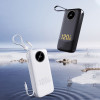 Dudao K13PRo 20000mAh Powerbank With Built-In Cable - Black - (K13Pro-Black)