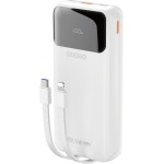 Dudao K15PRo Power Bank 20000mAh 22.5W Pd USB-C / USB-A / Built-In Lightning And USB-C Cables - White K15PRo white