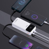 Dudao K15PRo Power Bank 20000mAh 22.5W Pd USB-C / USB-A / Built-In Lightning And USB-C Cables - White K15PRo white