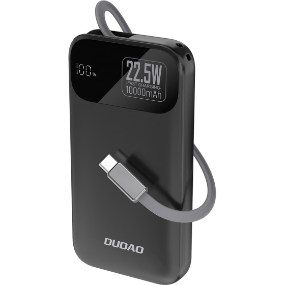 Dudao K31 10000 Mah 22.5W Pd Powerbank With Built-In Cable - Black - (K31_Black)