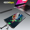 Dudao L20 Pro 4-in-1 USB-A / USB-C - Lightning / USB-C Cable - Black - (L20PRO)