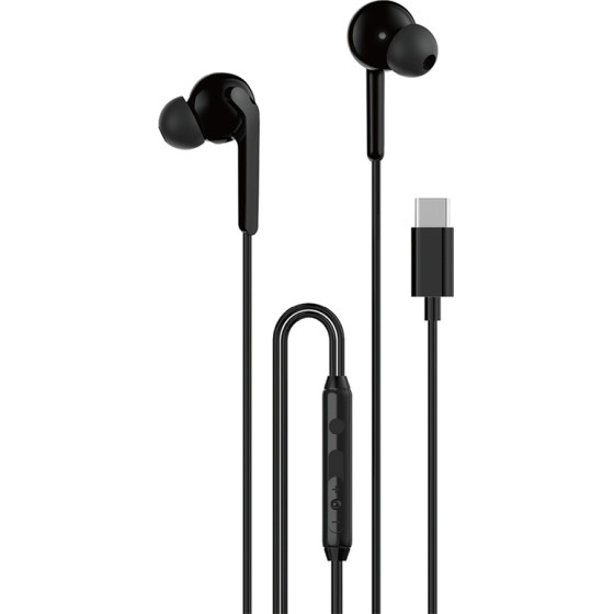 Dudao X3C+ Wired USB-C In-Ear Headphones 1.2m - Black - (X3C+ black)