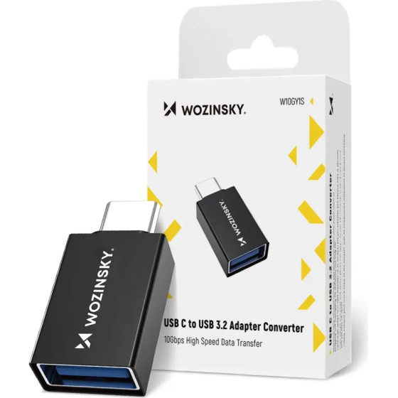 Wozinsky USB-C - USB-A 3.2 10Gb/s Adapter - Black 5907769376757 - (W10GY1S)