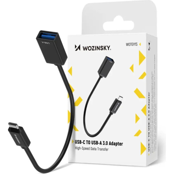 Wozinsky USB-C 3.0 (male) - USB-A 3.0 (female) Otg Adapter - Black 5907769376764 - (WOTGY1S)