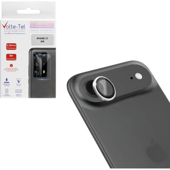 Volte-Tel Camera Glass Cover Iphone 17 Air 6.9'' 9H 0.33MM Ar Premium Easy Application SILVER