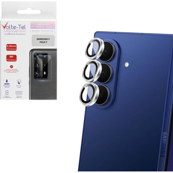Volte-Tel Camera Glass Cover Samsung Z Fold 7 5G F966 8.0'' 9H 0.33MM Easy Application SILVER
