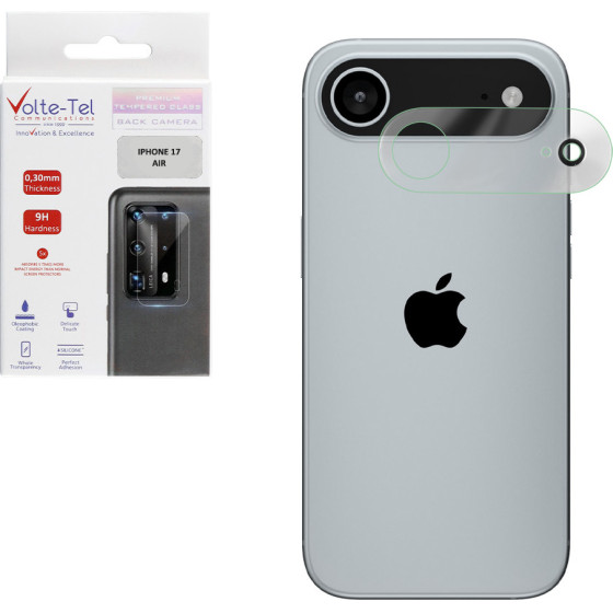 Volte-Tel Tempered Glass Iphone 17 Air 6.9'' 9H 0.25mm 3D Curved For Camera TRANSPARENT