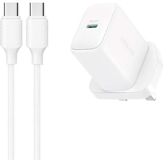 Joyroom JR-TCF20 Pd 20W Wall Charger (Uk Plug) With 1m USB-C Cable - White - (JR-TCF20_UK_Cable)
