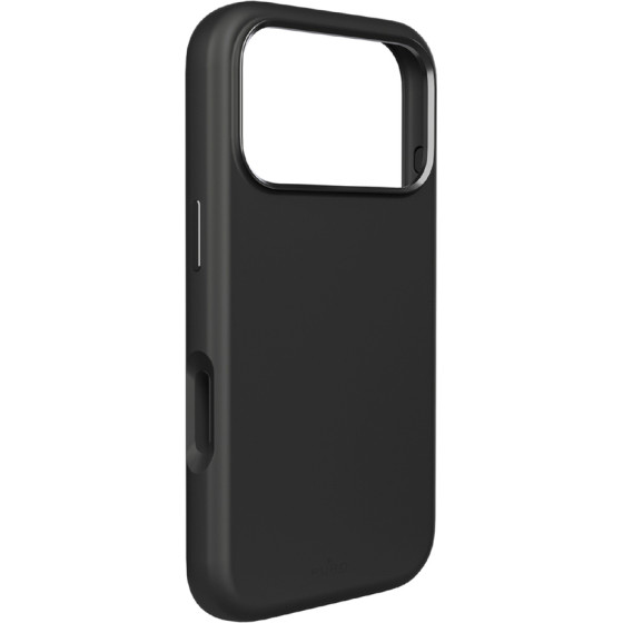 Puro Pure Icon Mag Pro Liquid Silicone Case For Iphone 17 Pro, Magsafe Compatible, With Camera Protection And Aluminum Buttons - Black - (PUIPC17P63ICONMPBLK)