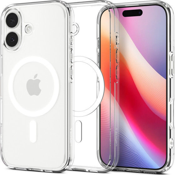 Spigen Ultra Hybrid Magsafe Case For Iphone 17 - Clear And White