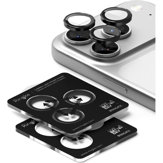 Ringke - Camera Lens Frame Glass - Iphone 17 Pro / Iphone 17 Pro Max - Black
