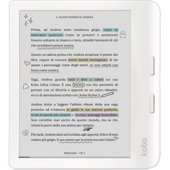 KOBO Rakuten Libra Colour e-Book Reader Touchscreen 32 Gb Wi-Fi White - (N428-KU-WH-K-CK)