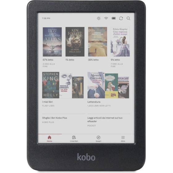 KOBO Rakuten Clara Colour e-Book Reader Touchscreen 16 Gb Wi-Fi Black - (N367-KU-BK-K-CK)