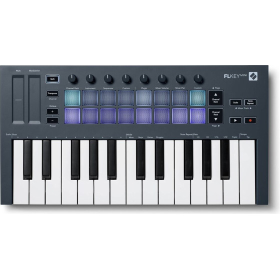 novation Flkey Mini - Midi Keyboard Dedicated To Fl Studio software, 25 keys. - (Flkey Min)