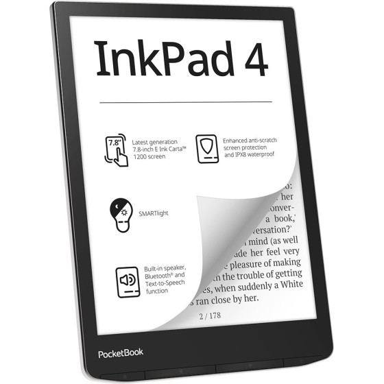 POCKETBOOK Inkpad 4 e-Book Reader Touchscreen 32 Gb Wi-Fi Black, Silver - (PB743G-U-WW)