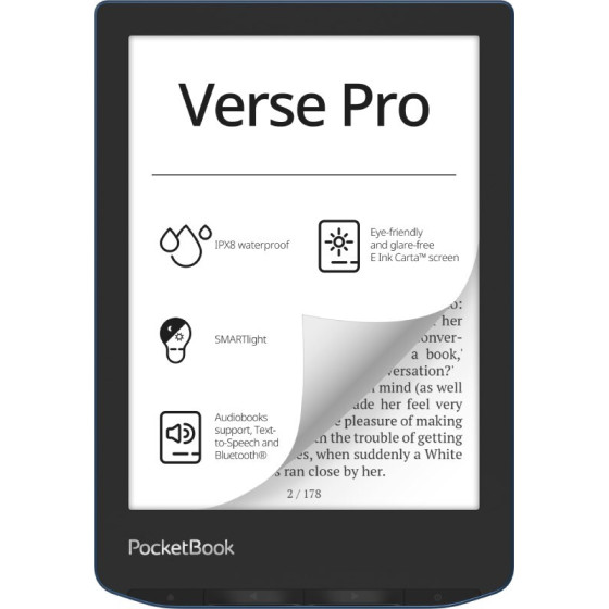 POCKETBOOK Verse Pro e-Book Reader Touchscreen 16 Gb Wi-Fi Black, Blue - (PB634-A-WW)