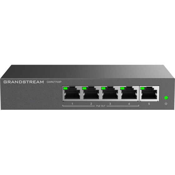 Grandstream Gwn 7700P 5xGbE, 4xPOE, Unmanaged Switch - (GWN7700P)