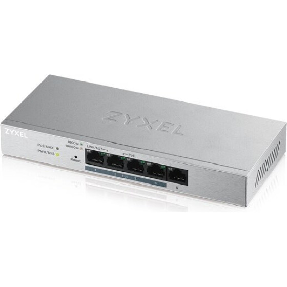 Zyxel GS1200-5HP v2 Managed Gigabit Ethernet (10/100/1000) Power Over Ethernet (PoE) Grey - (GS1200-5HPV2-EU0101F)