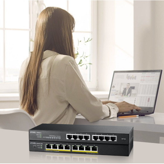 Zyxel GS1915-8 Managed L2 Gigabit Ethernet (10/100/1000) Black - (GS1915-8-EU0101F)