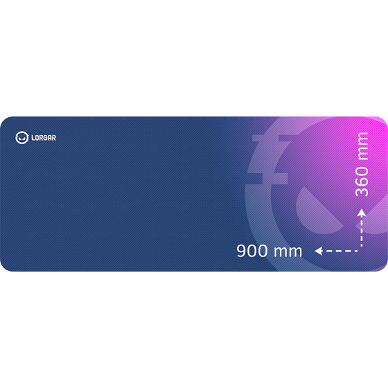 LORGAR Main 139, Gaming mouse pad, High-speed surface, Purple anti-slip rubber base, size: 900mm x 360mm x 3mm, weight 0.6kg